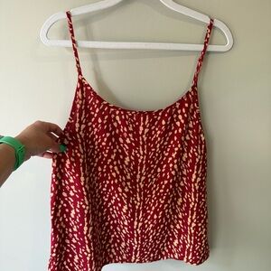 XIX Palms NEW Red and Cream Sleeveless Crop Camisole Tank Top Women’s XS